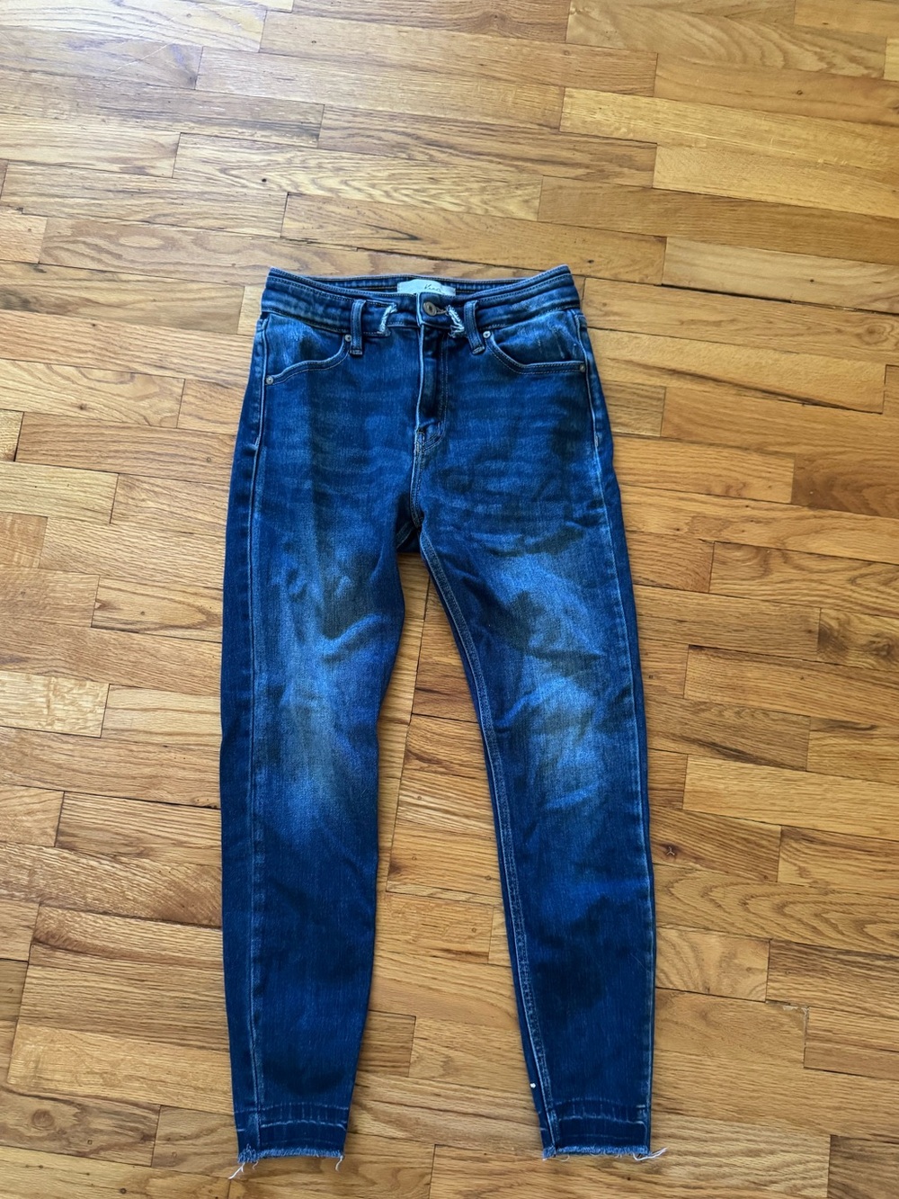 KanCan Dark Blue Distressed High-Rise Skinny Jeans